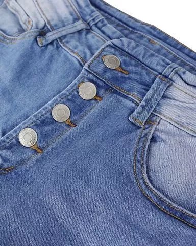 Chloe Flex | Knopf Hohe Taille Jeans für Damen