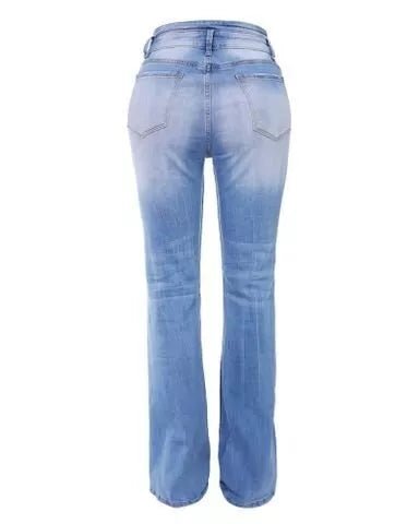 Chloe Flex | Knopf Hohe Taille Jeans für Damen