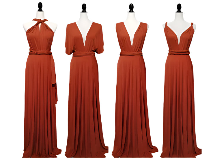 VersaGlam Elegante Convertible Abend Maxikleid – Fließend & Verstellbarer Sitz