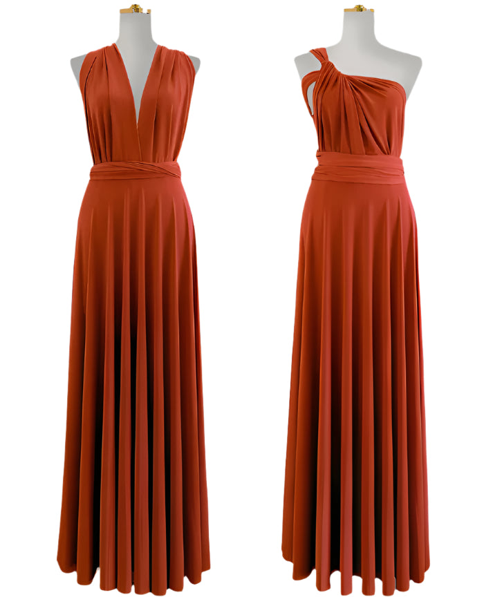 VersaGlam Elegante Convertible Abend Maxikleid – Fließend & Verstellbarer Sitz