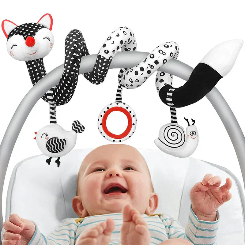 BabySpiral Komfort – Weiches Aktivitätsspielzeug für Autositz und Kinderwagen