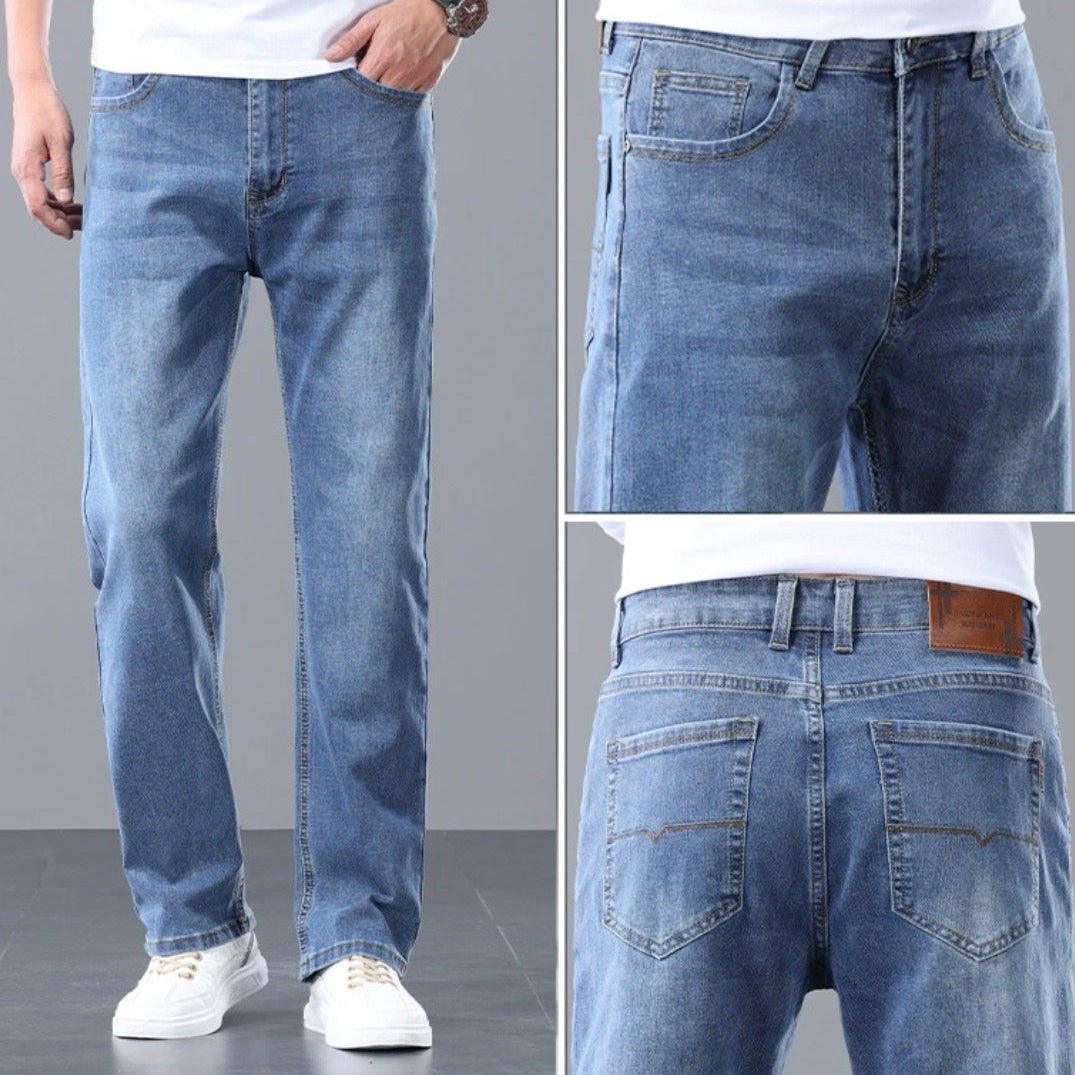 4Legend - Herren Flare Jeans mit Stickerei – Slim Fit Stretch Denim