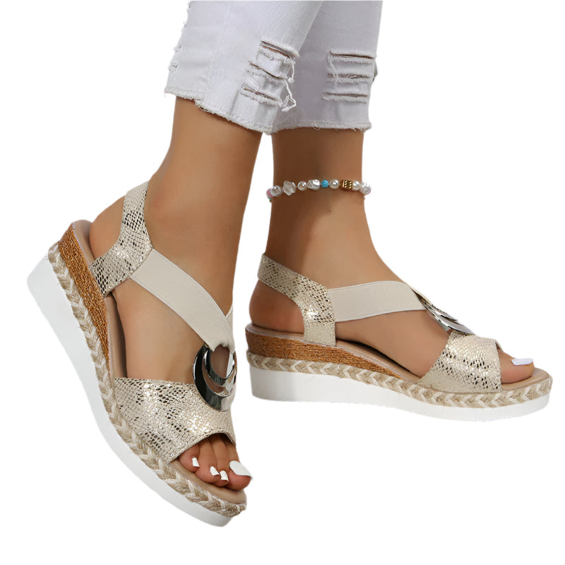 Belinda - Elastische Sandalen mit offener Spitze und Schnalle