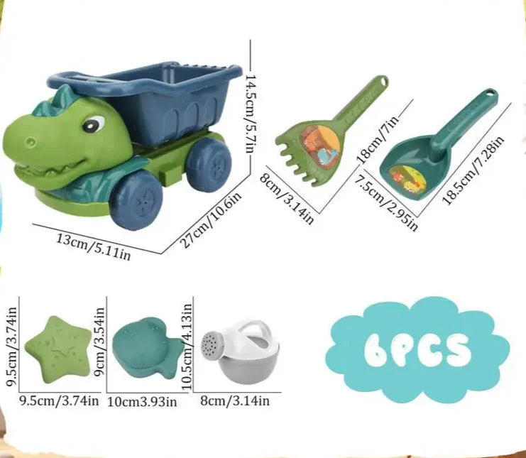 DinoDigs - Dinosaurier Sandspielzeug-Set für Kinder mit Sandwerkzeugen