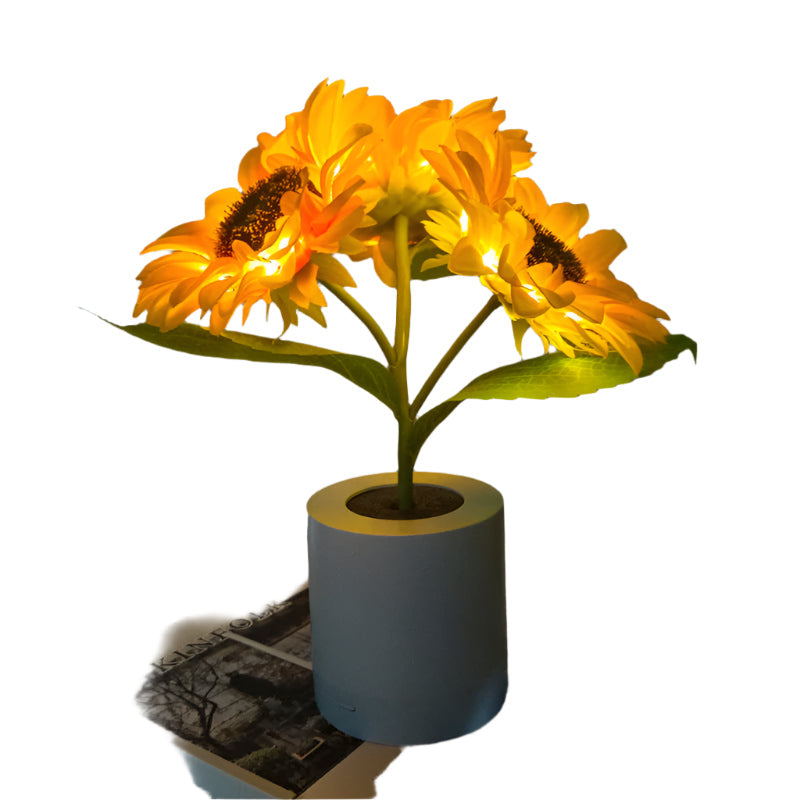 SolBlomst – Drahtlose LED Sonnenblumenlampe zur Dekoration