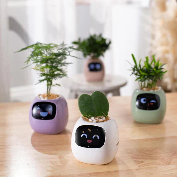 PlantPal Intelligenter interaktiver Topf – KI-gesteuerter Topf mit animiertem Display und Umweltsensoren