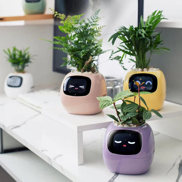 PlantPal Intelligenter interaktiver Topf – KI-gesteuerter Topf mit animiertem Display und Umweltsensoren