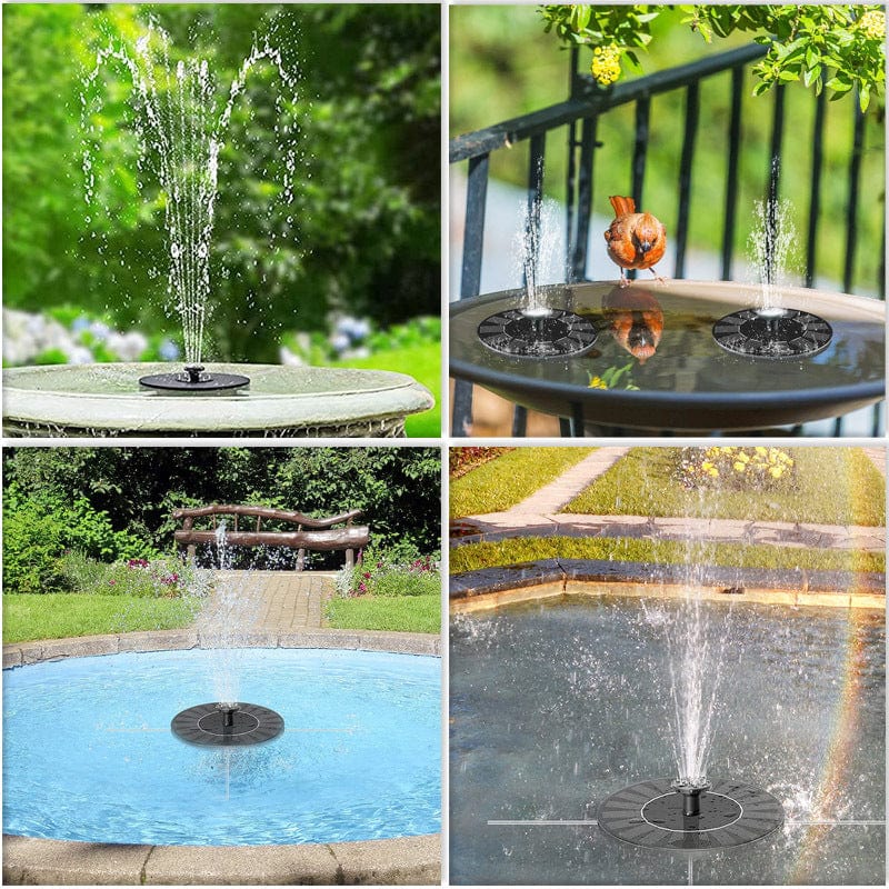 AquaGlow Solarbrunnen – Schwimmende LED-Wasserfunktion für Garten und Terrasse