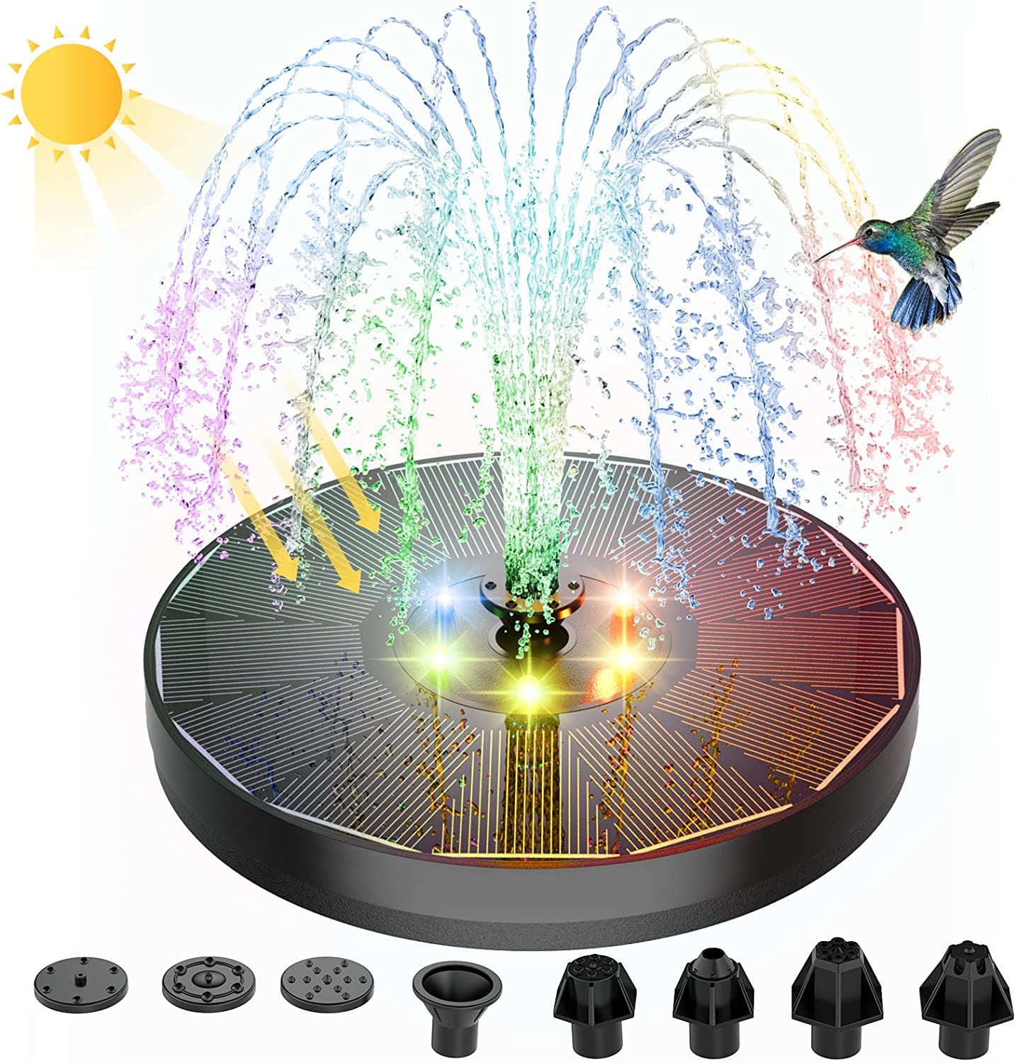 AquaGlow Solarbrunnen – Schwimmende LED-Wasserfunktion für Garten und Terrasse
