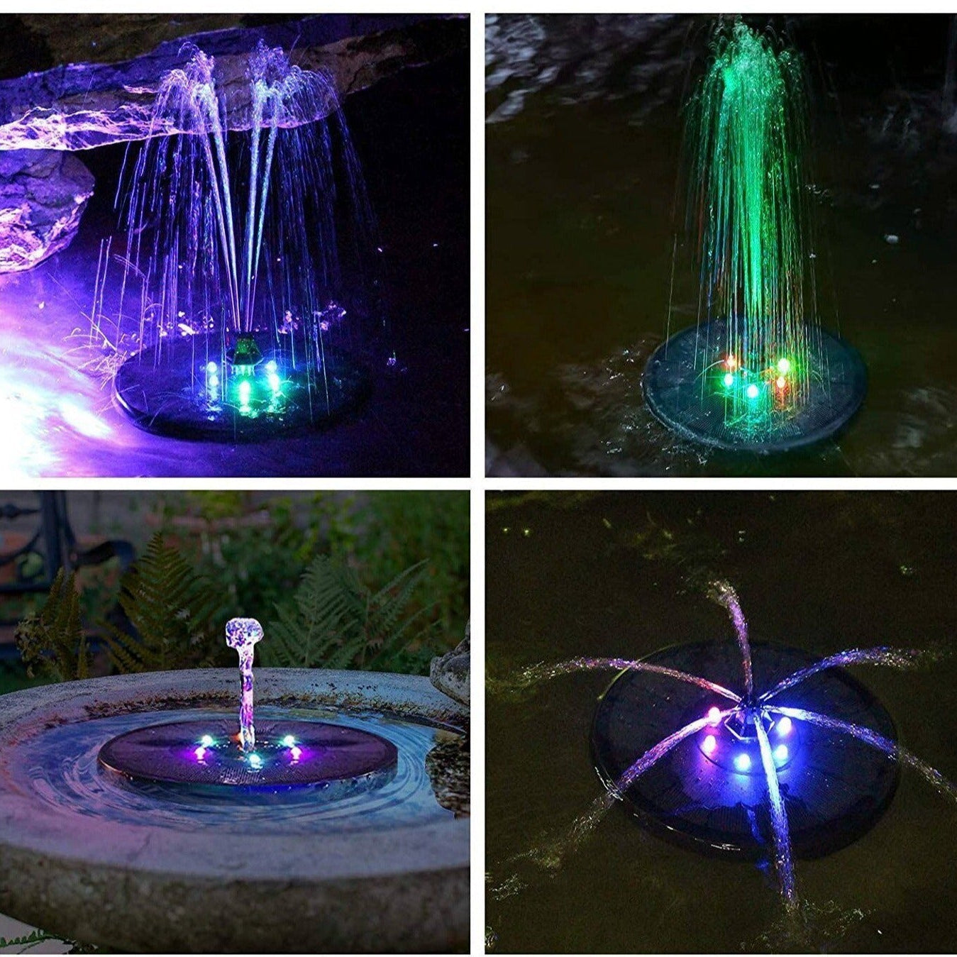 AquaGlow Solarbrunnen – Schwimmende LED-Wasserfunktion für Garten und Terrasse