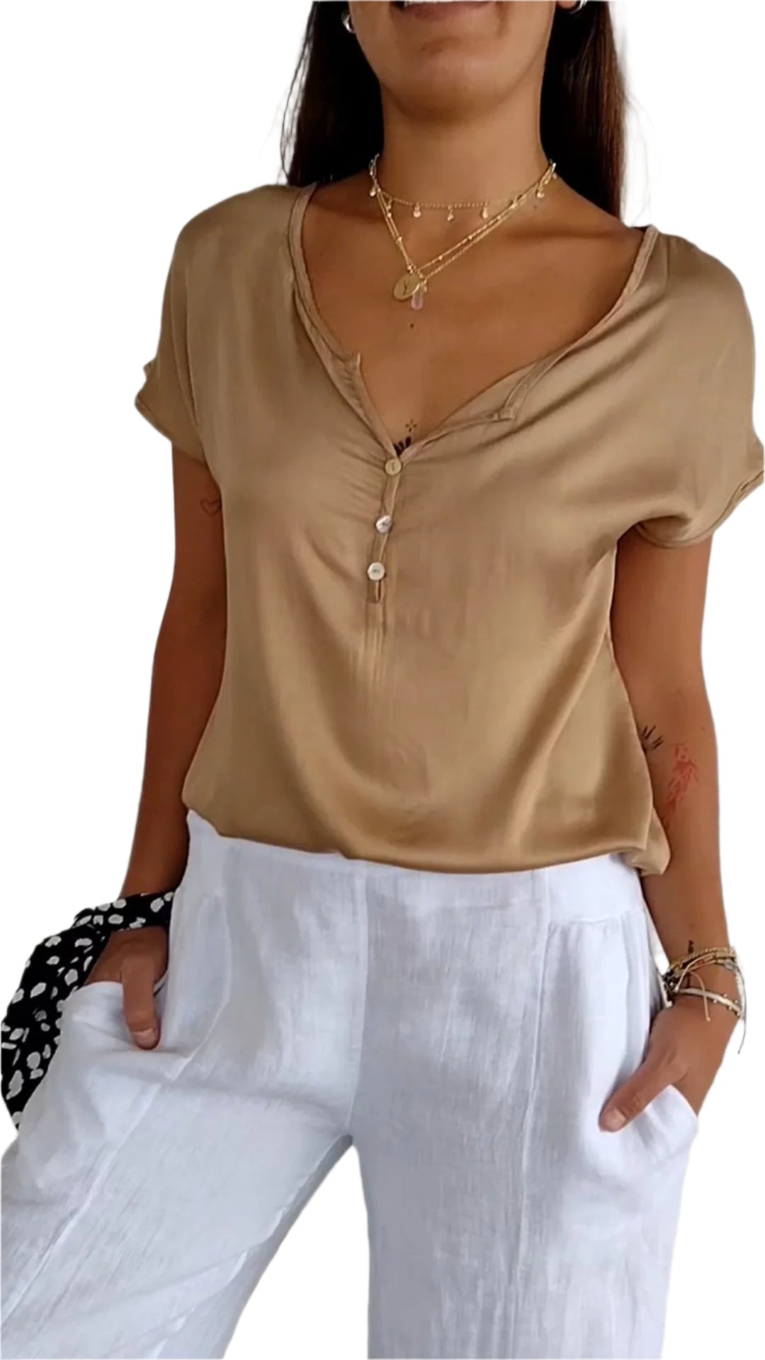 Dalia - Knappchemise mit natürlichem Charme