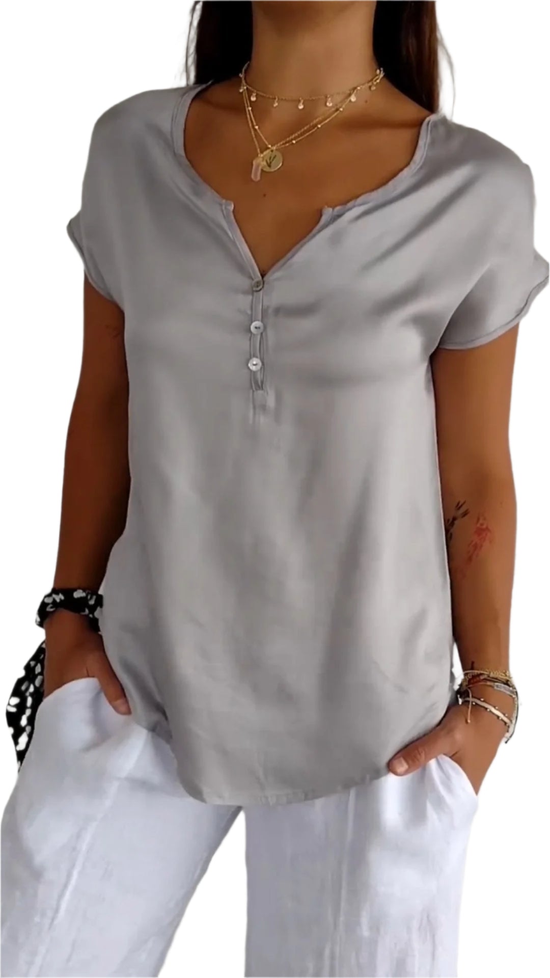 Dalia - Knappchemise mit natürlichem Charme
