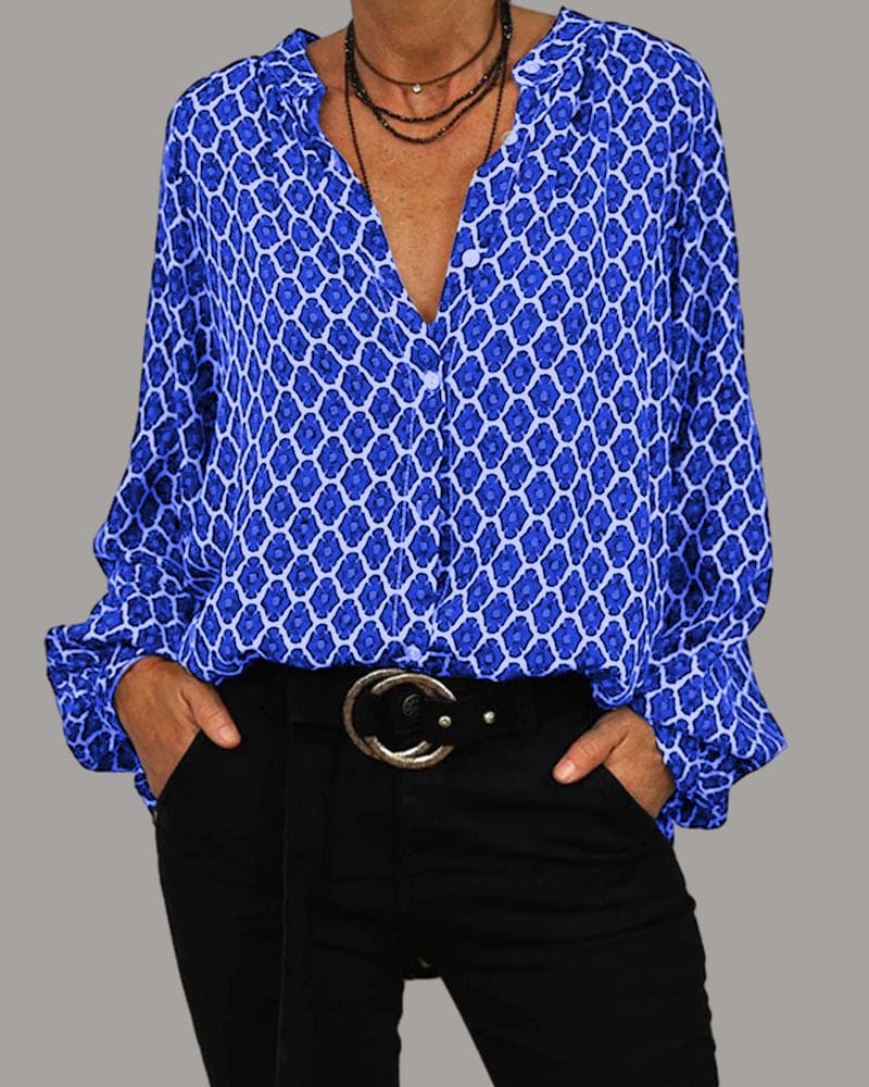 Jessa - Bluse mit geometrischem Druck für Frauen