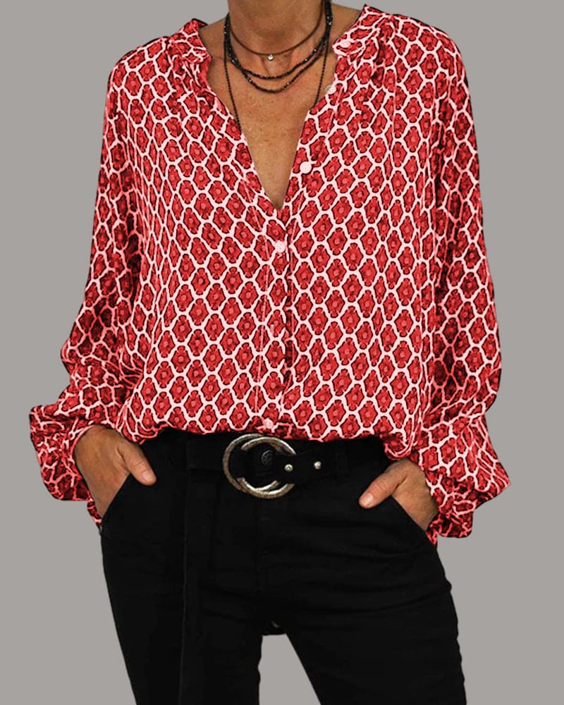 Jessa - Bluse mit geometrischem Druck für Frauen