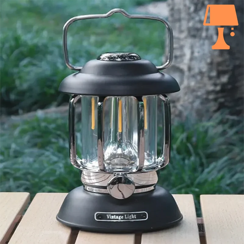 LumiHeritage - Vintage LED-Laterne mit Metallgitter