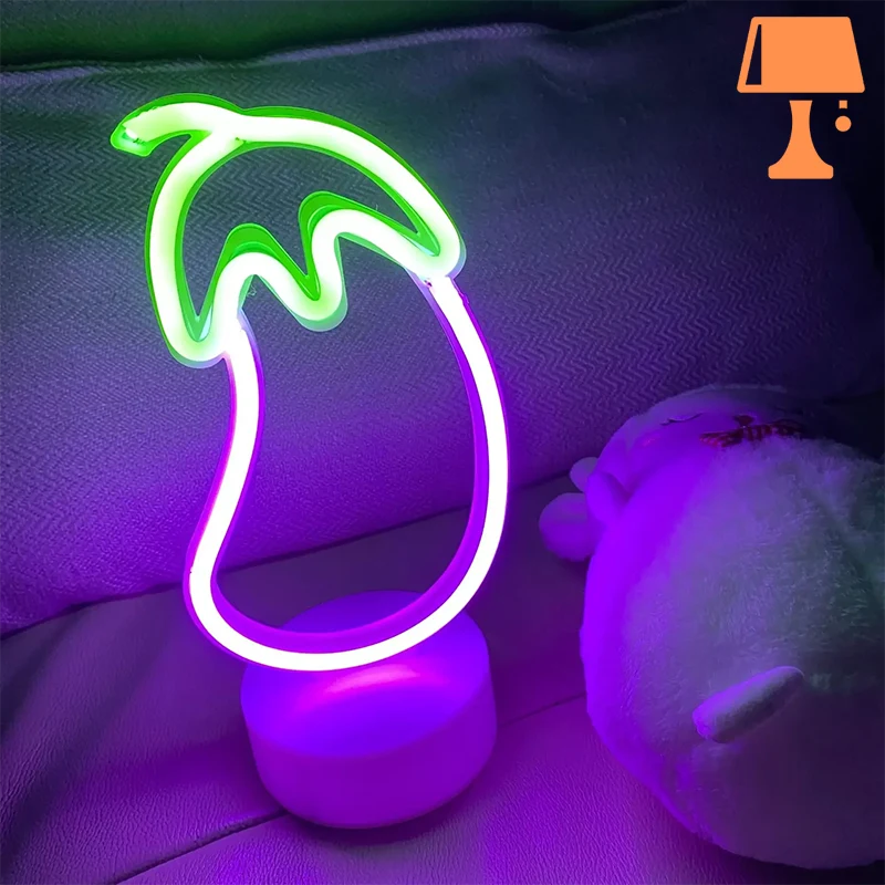 VegaGlow Aubergine Neonlampe – Lustige und Farbige Beleuchtung für Ihr Zuhause