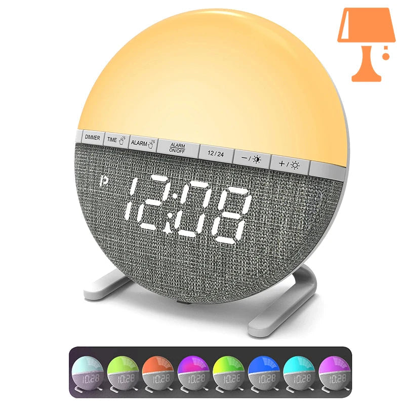 RiseGlow - Sonnenaufgangswecker mit sanfter Weckfunktion und mehrfarbigem Licht