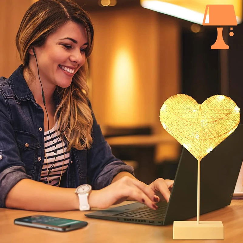 LumiHeart - Gewebtes Herz LED Nachtlicht
