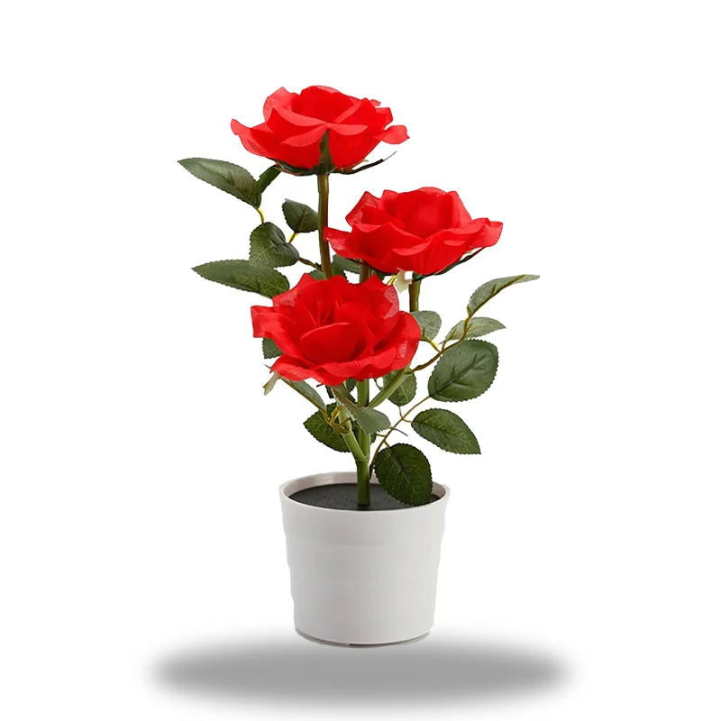LumiRose – Solarbetriebene Rosenpflanzenpotlampe mit sanftem LED-Leuchten