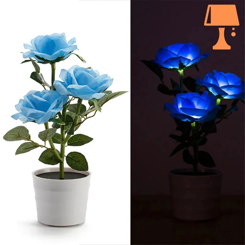 LumiRose – Solarbetriebene Rosenpflanzenpotlampe mit sanftem LED-Leuchten