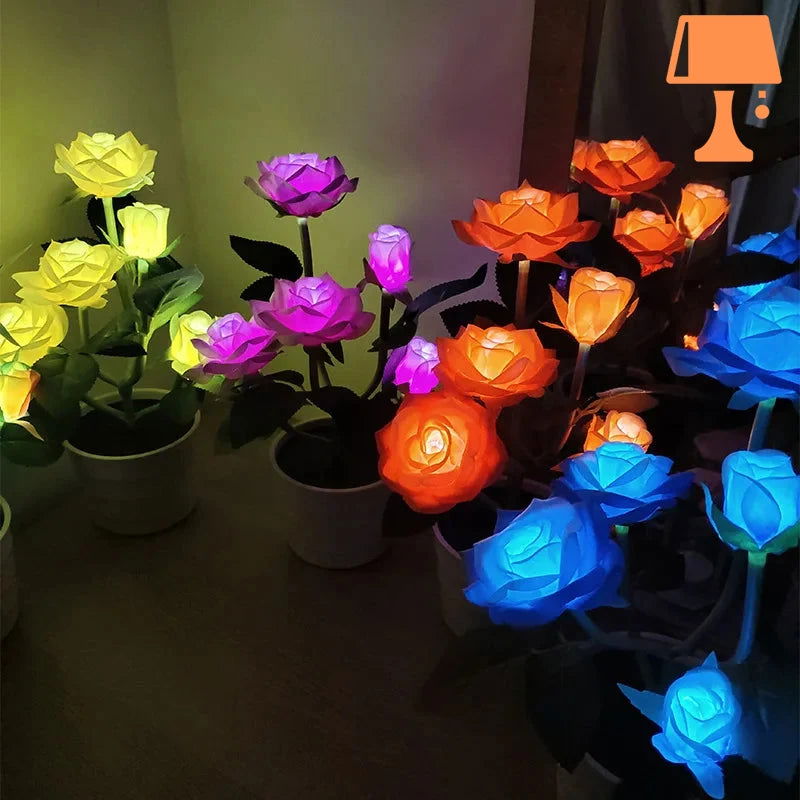 LumiRose – Solarbetriebene Rosenpflanzenpotlampe mit sanftem LED-Leuchten