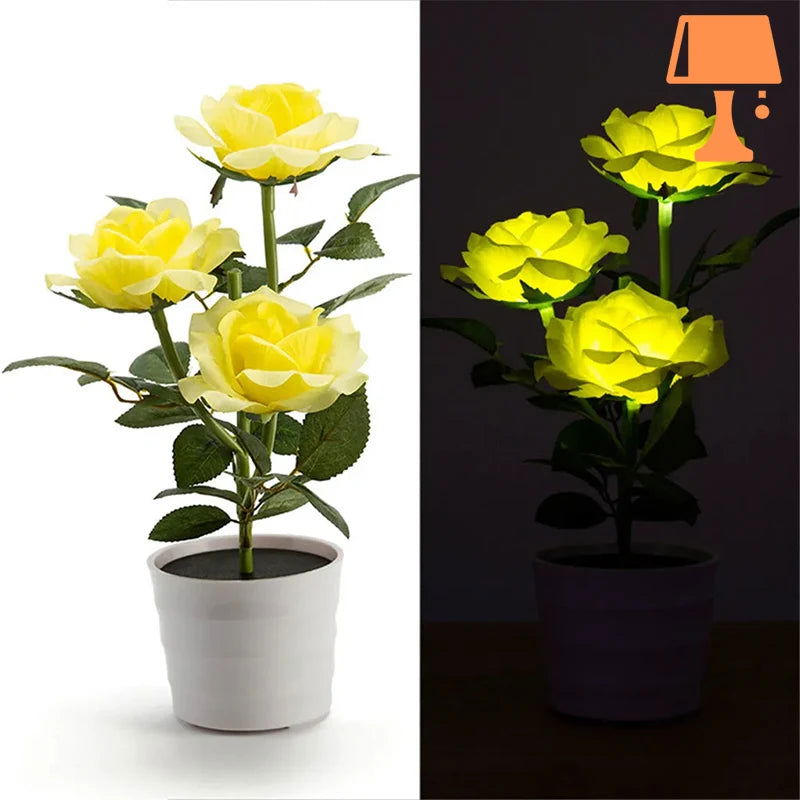 LumiRose – Solarbetriebene Rosenpflanzenpotlampe mit sanftem LED-Leuchten