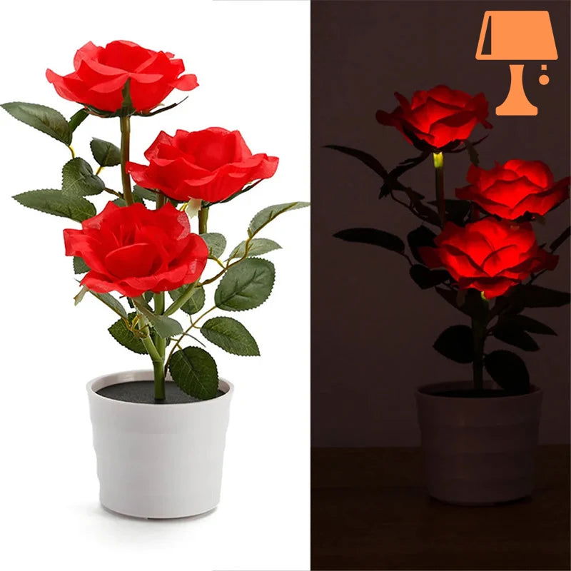 LumiRose – Solarbetriebene Rosenpflanzenpotlampe mit sanftem LED-Leuchten