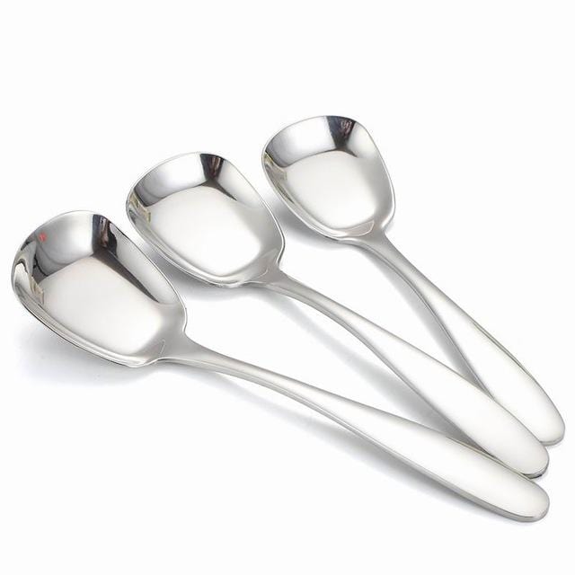 TrioServe - Elegantes 3-teiliges Servierlöffel-Set mit flachem Boden