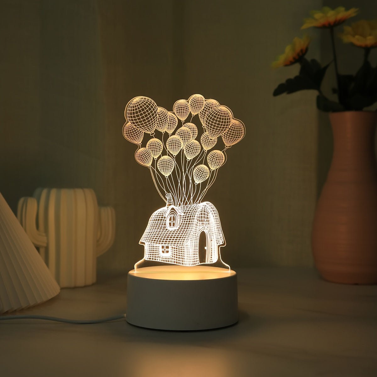 SkyGlow 3D Ballonhaus LED Nachtlampe – USB-angeschlossenes Umgebungslicht