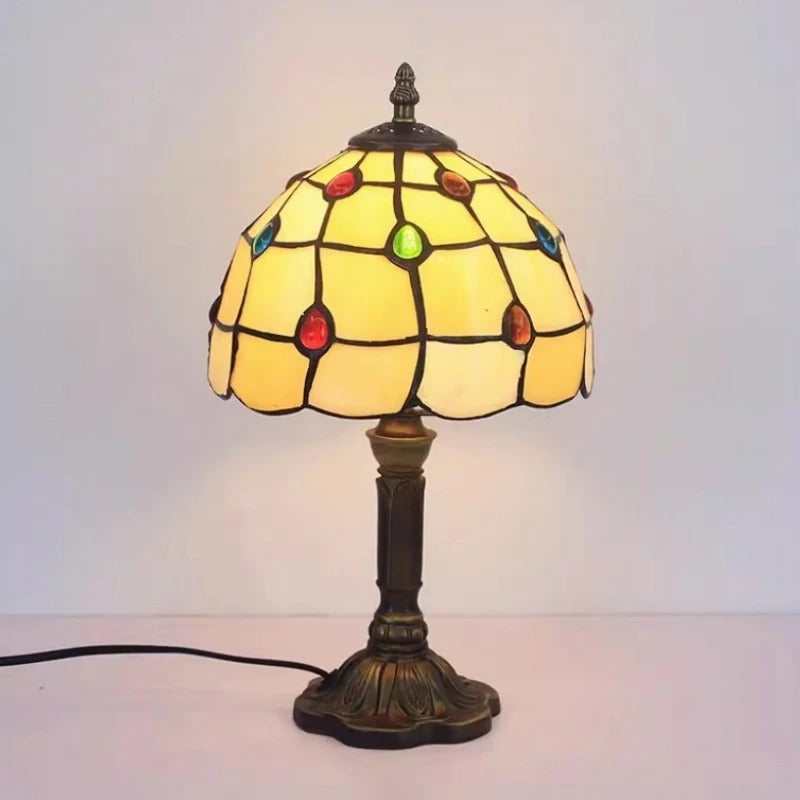 Vintage Tiffany-Glas Retro Barock LED-Tischlampe E27