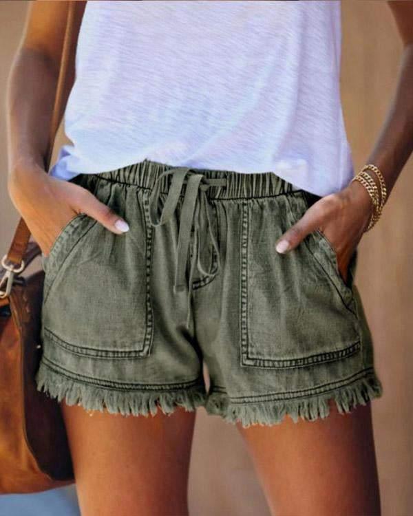Astrid Chic Shorts mit Schnürung und Angepasster Passform