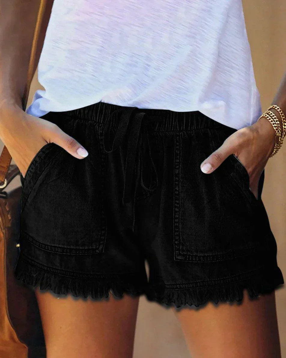Astrid Chic Shorts mit Schnürung und Angepasster Passform