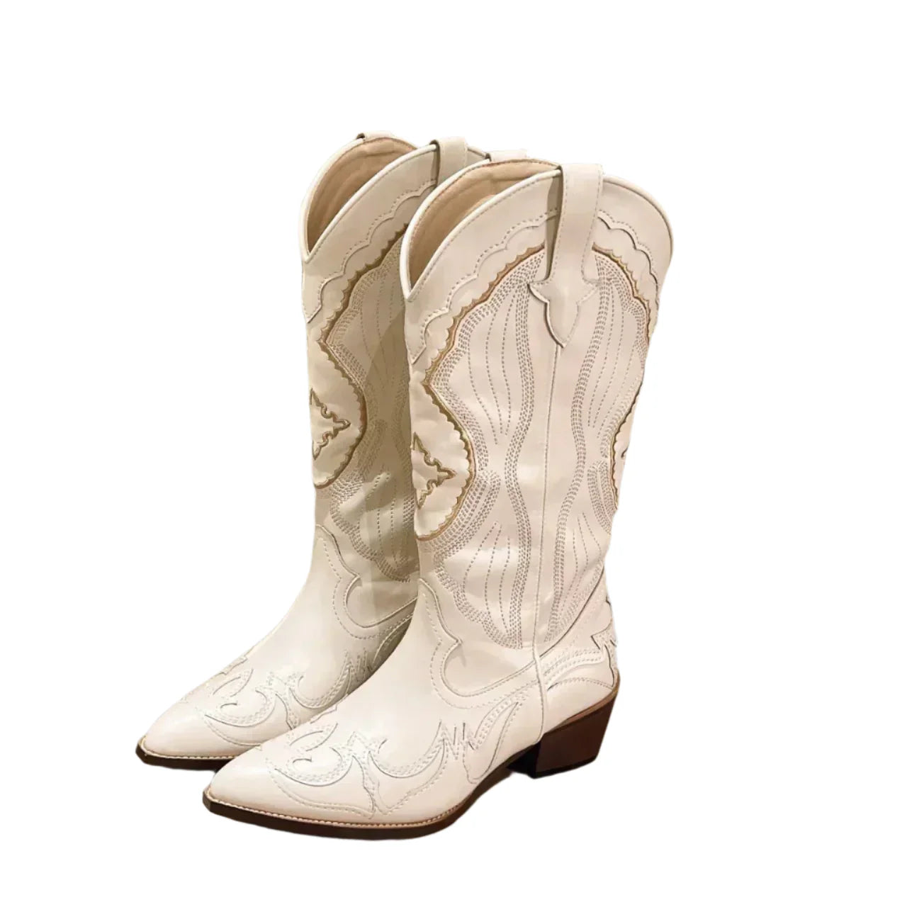 Dakota Damenschuhe mit Stickerei in Mittelhohe – Stilvolle, westlich inspirierte Fußbekleidung
