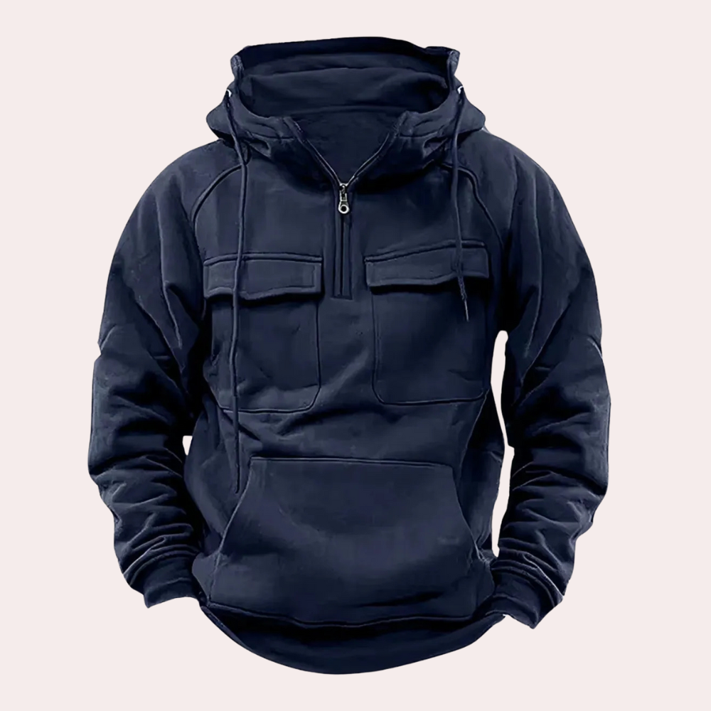 Mikkel Halvzip Hoodie-Jacke für Herren – Eleganter Komfort im Alltag