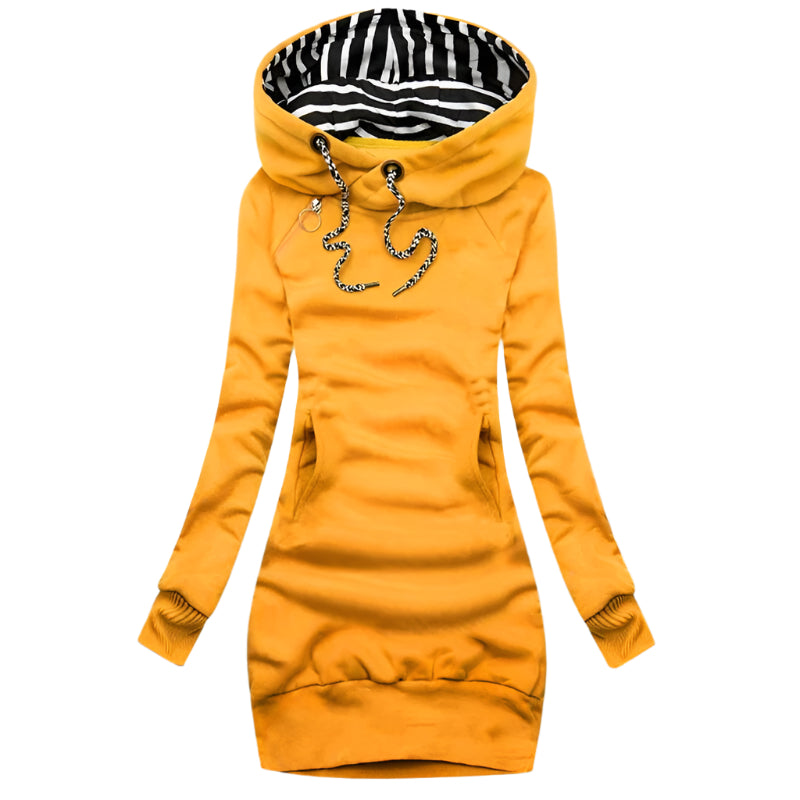 Sofie Elegante Kleid mit Kapuze und langen Ärmeln – Winterkleid für Frauen