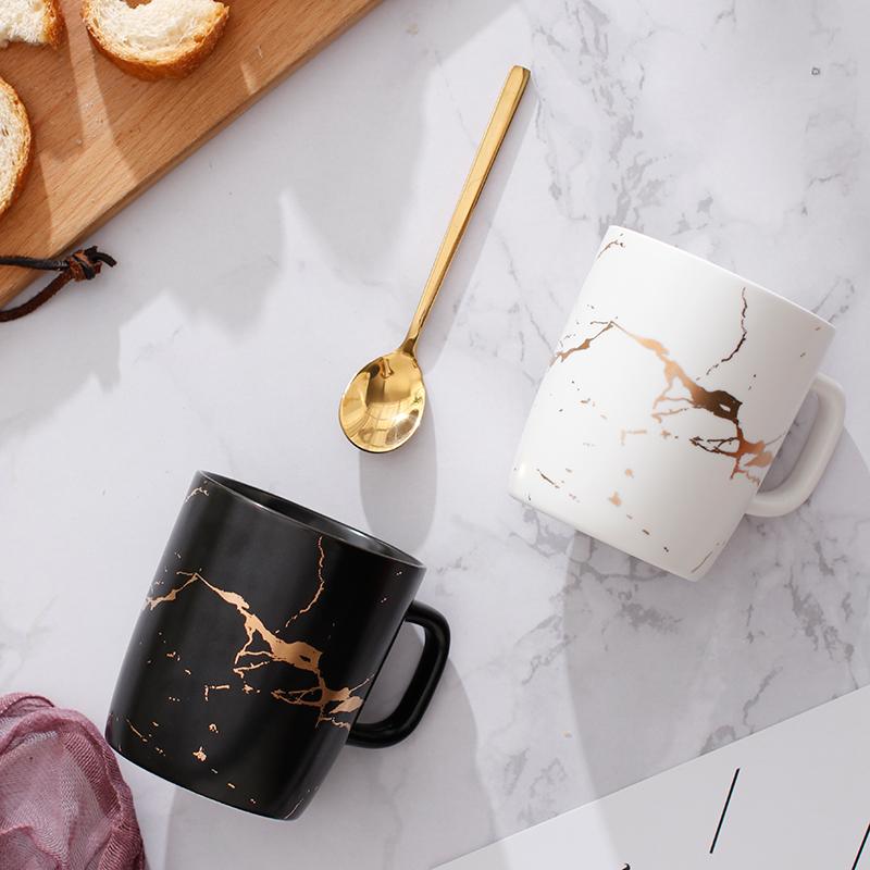 LumiStone Kaffe Becher mit Auffälligem Muster und Glänzender Oberfläche