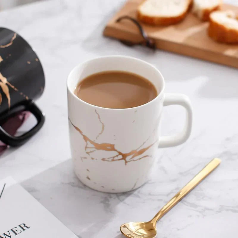 LumiStone Kaffe Becher mit Auffälligem Muster und Glänzender Oberfläche