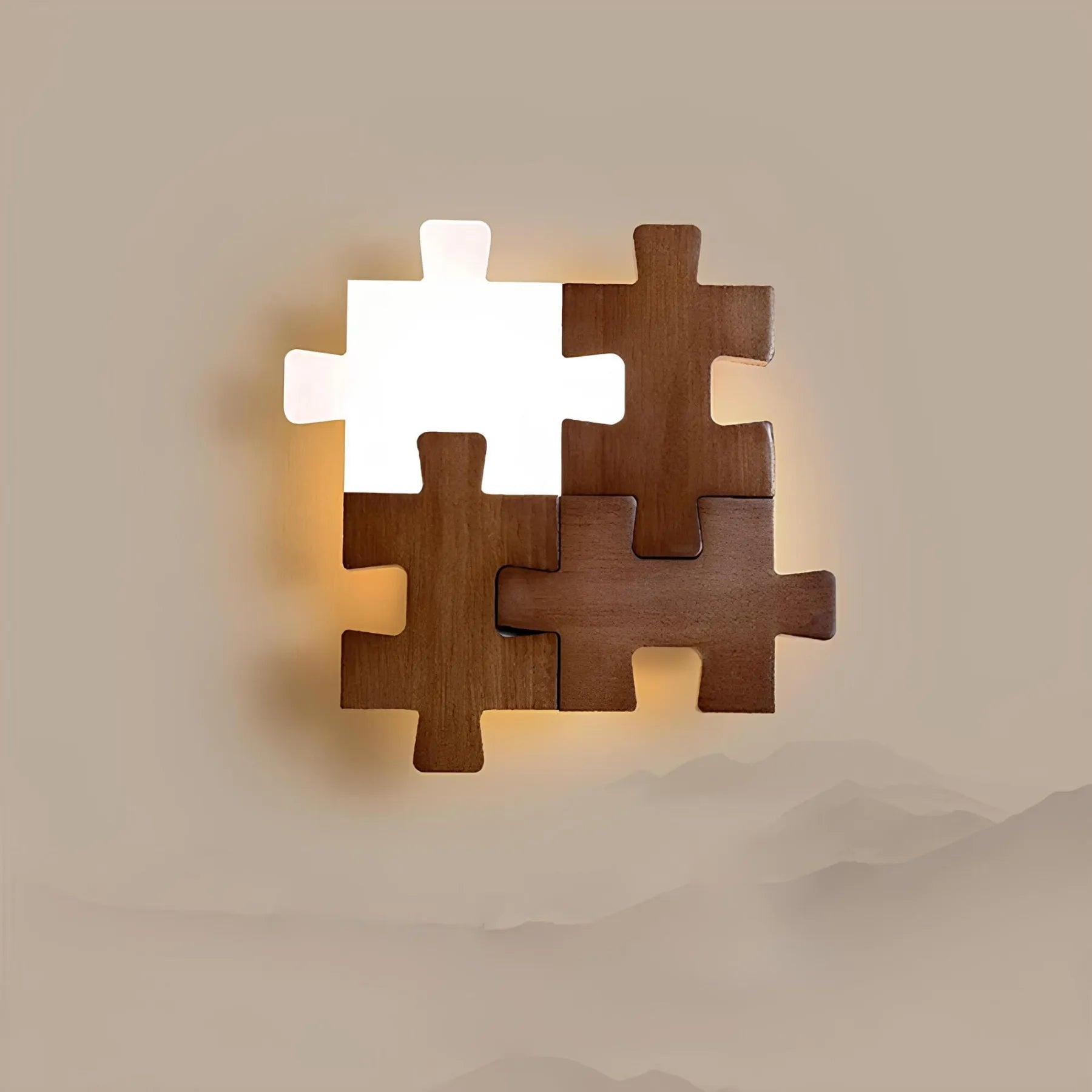 PuzzleGlow – Moderne Stichsäge-Wandleuchte