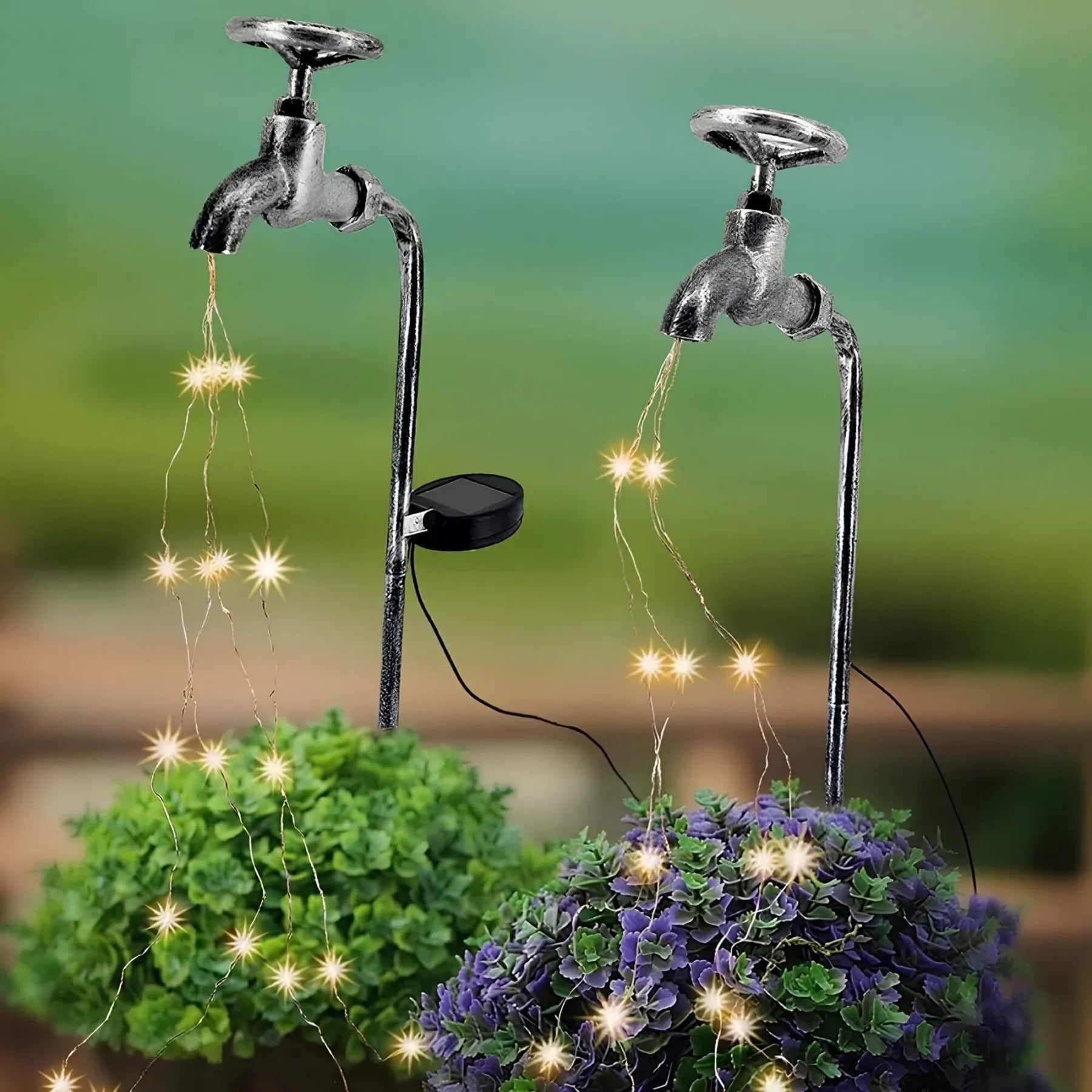 GlowDrops – Solarbetriebene Wasserhahn Gartenlampen