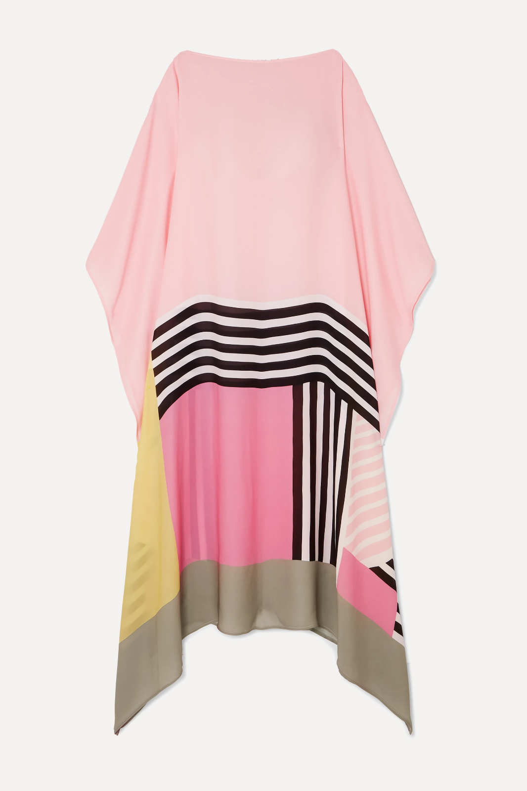 Cristy - Lange geometrische Kleid mit Überärmeln