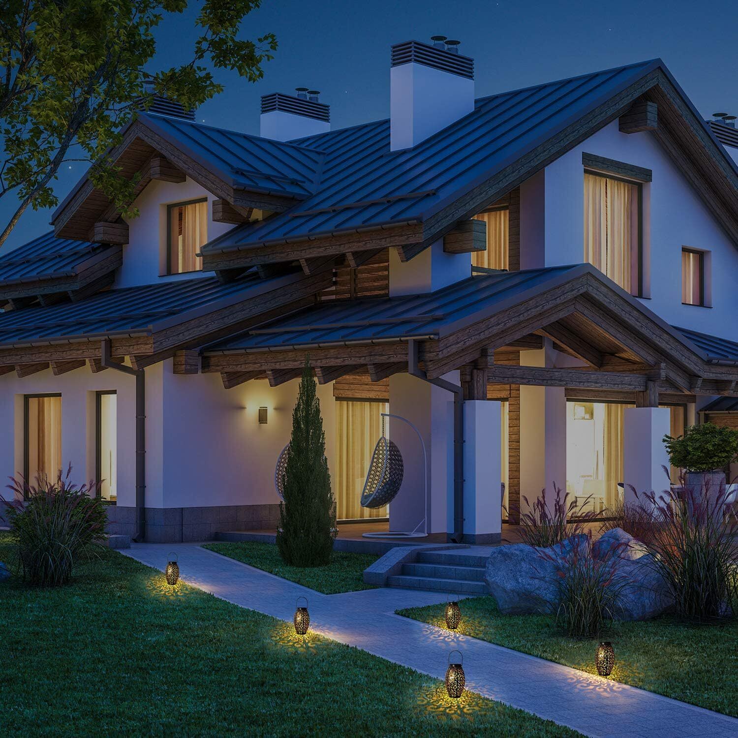 SolarLuxe – Elegante Solarlaterne mit Warmem LED-Licht für die Außenbeleuchtung