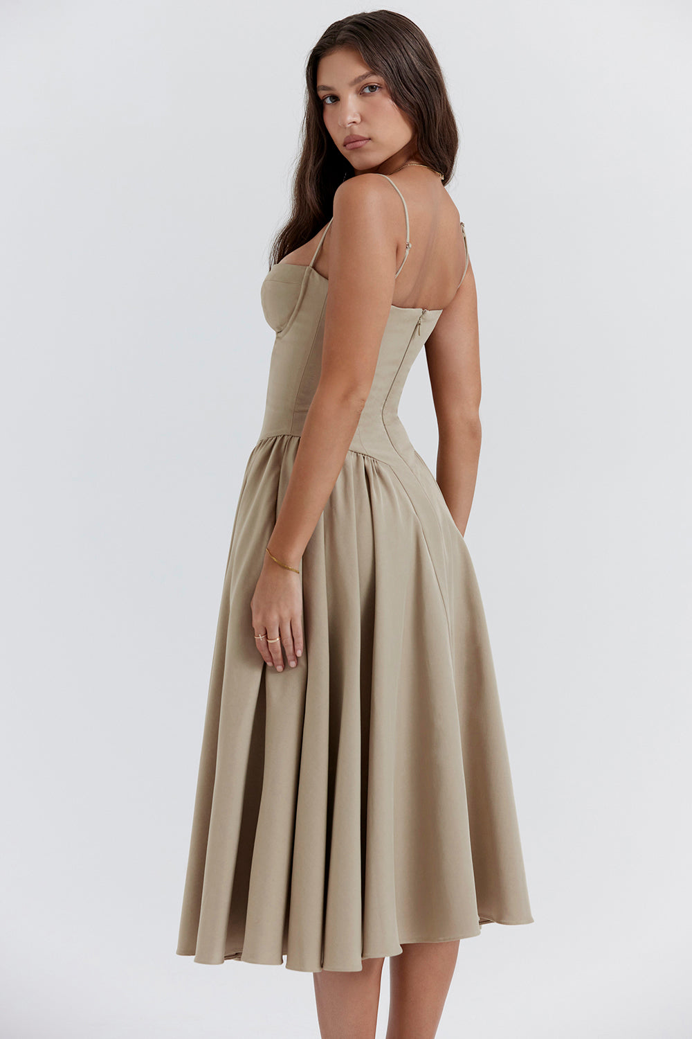 Élodie Verfeinerte Midi-Kleid