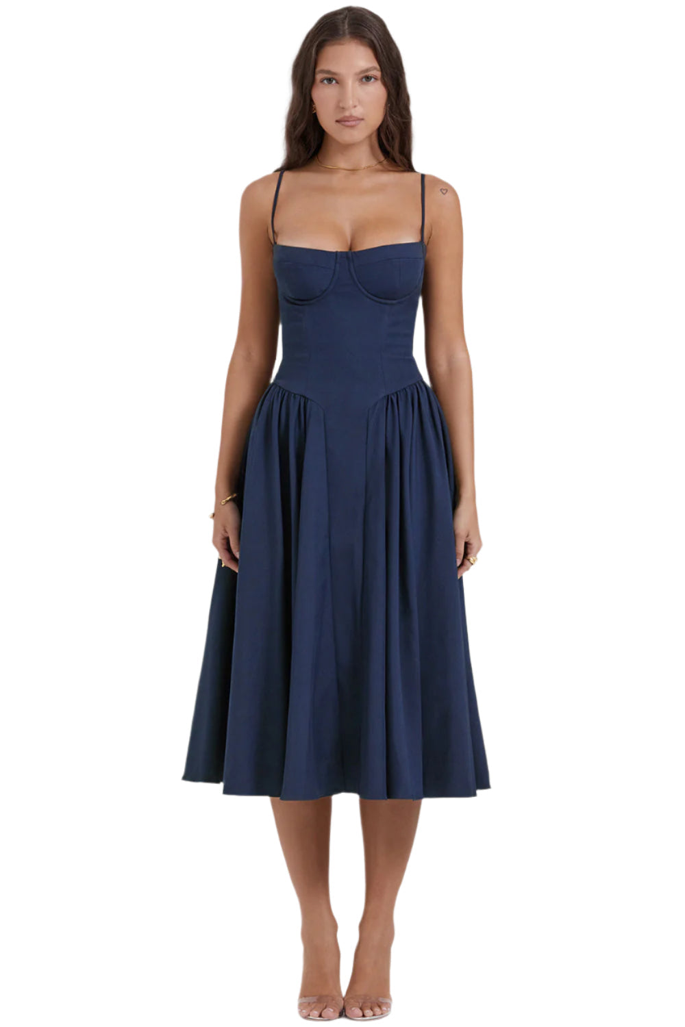 Élodie Verfeinerte Midi-Kleid