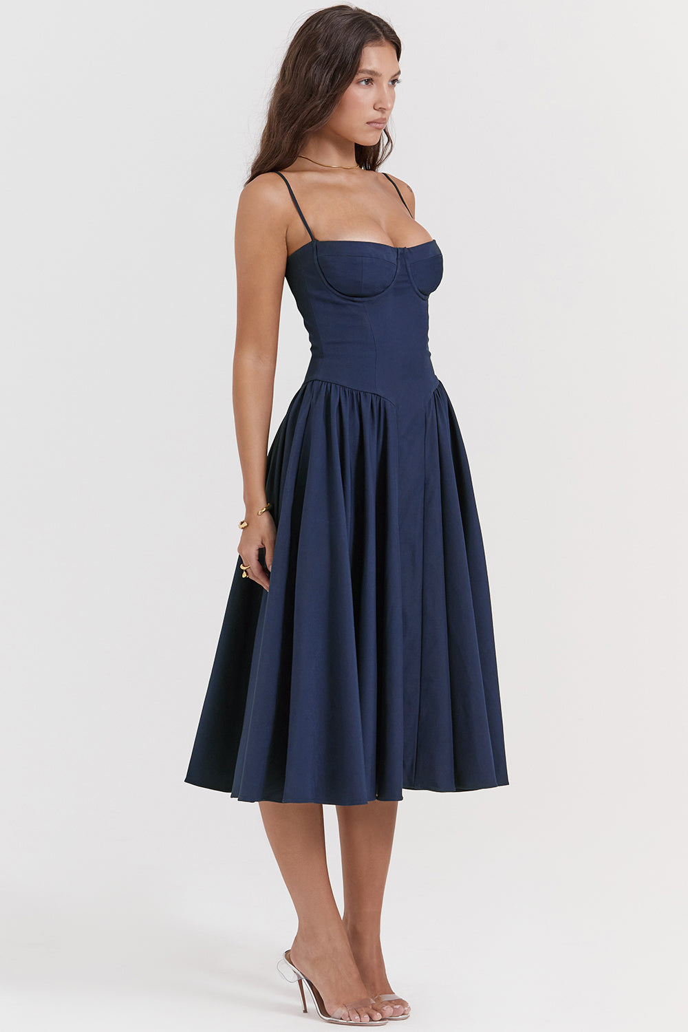 Élodie Verfeinerte Midi-Kleid