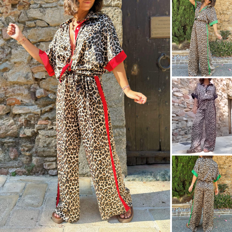 Klara Luxe Leopardendruck Zwei-Teile-Set – Leicht und lockerer Schnitt