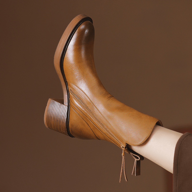 SableLift Damenstiefel mit Kurzer Absatz – Elegante Ankelstiefeletten für den Alltag
