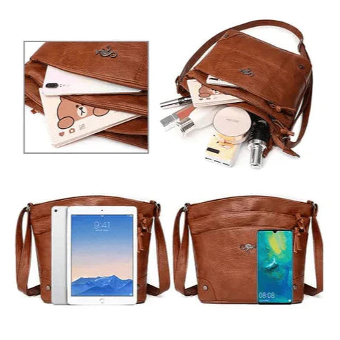 Kollete PU-Schultertasche aus Leder
