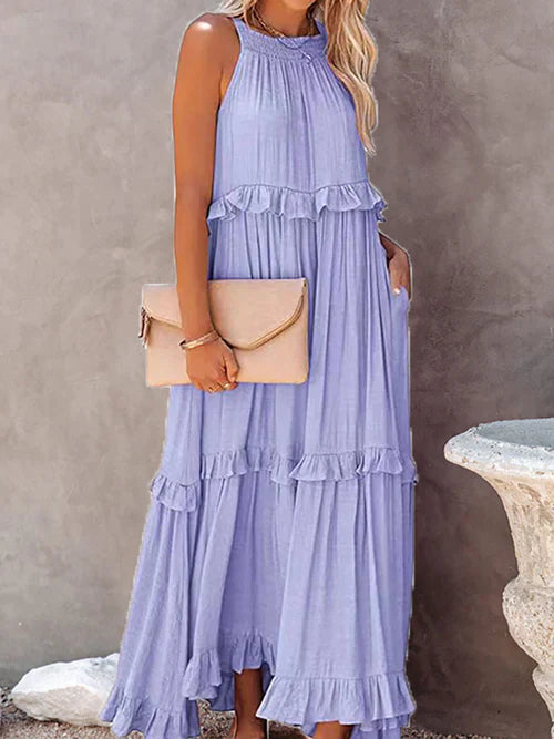 Freja – Lässiges Ärmelloses Maxikleid mit Stilvollen Trägern