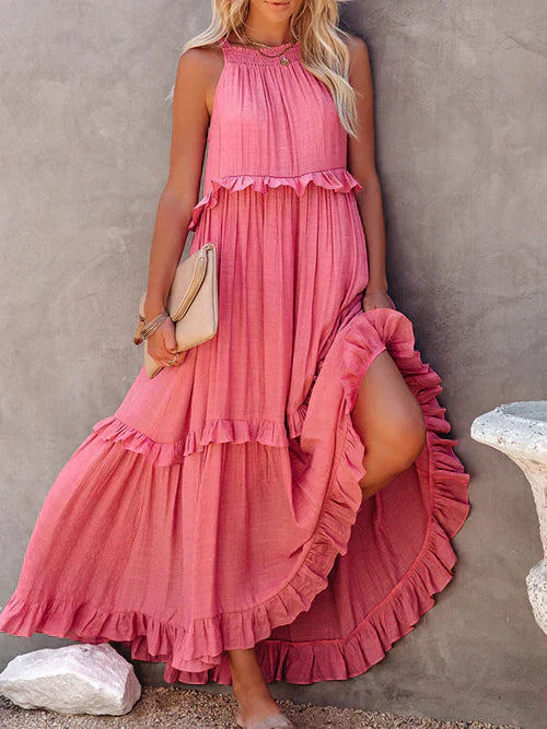 Freja – Lässiges Ärmelloses Maxikleid mit Stilvollen Trägern