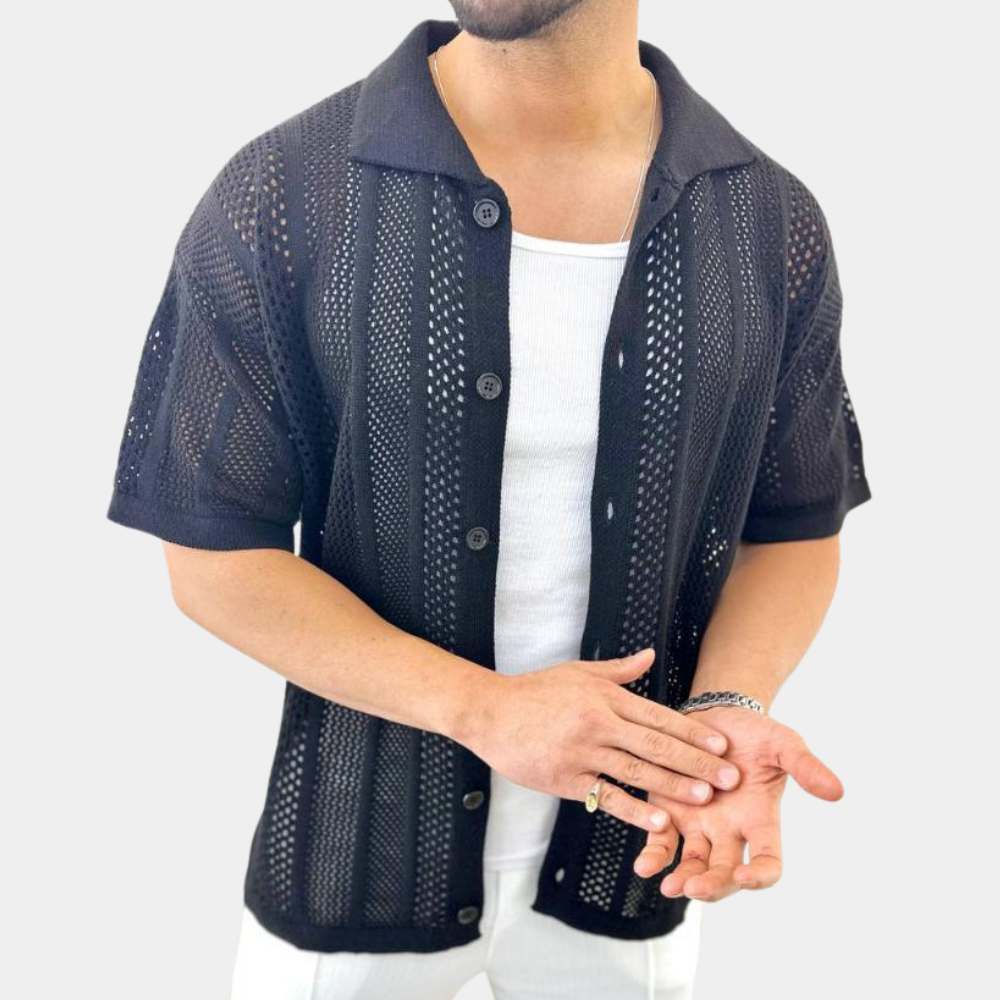 Oliver Kurzarm Herren Cardigan mit Knopfverschluss